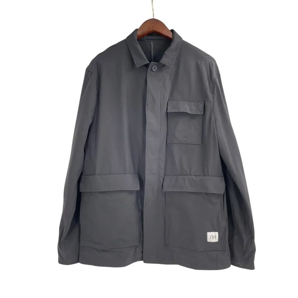 Selected Homme Mens Hybrid Blazer Jacket Large Black Neutral Capsule Wardrobe - Picture 1 of 10